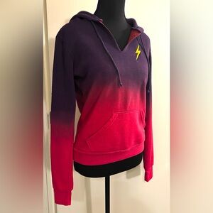 Aviator Nation Bolt Split Neck Hoodie in Purple/Pink. Like New Condition. XS.